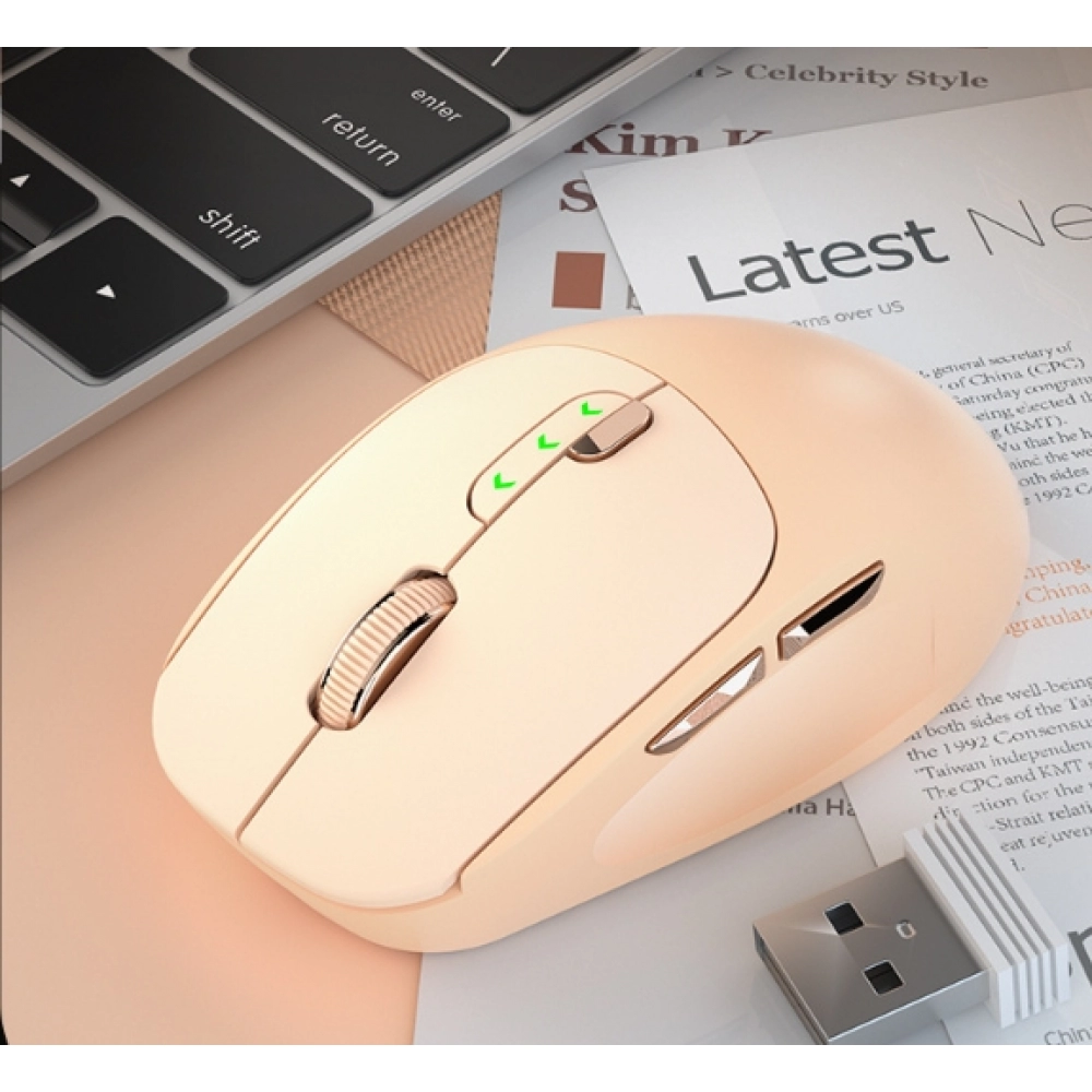 Battery display wireless Bluetooth dual-mode silent mouse Type-C charging tablet desktop laptop office