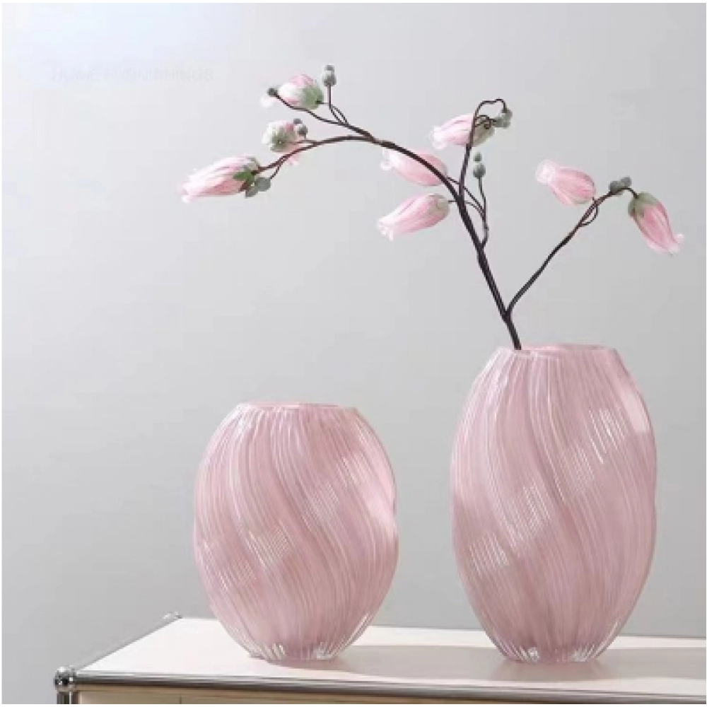 European style minimalist niche creative light luxury high-end dining table living room decoration hydroponic flower arrangement glass vase