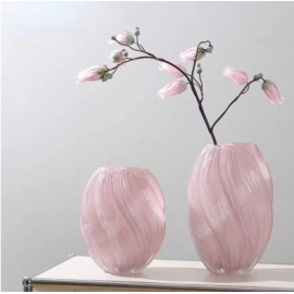 European style minimalist niche creative light luxury high-end dining table living room decoration hydroponic flower arrangement glass vase